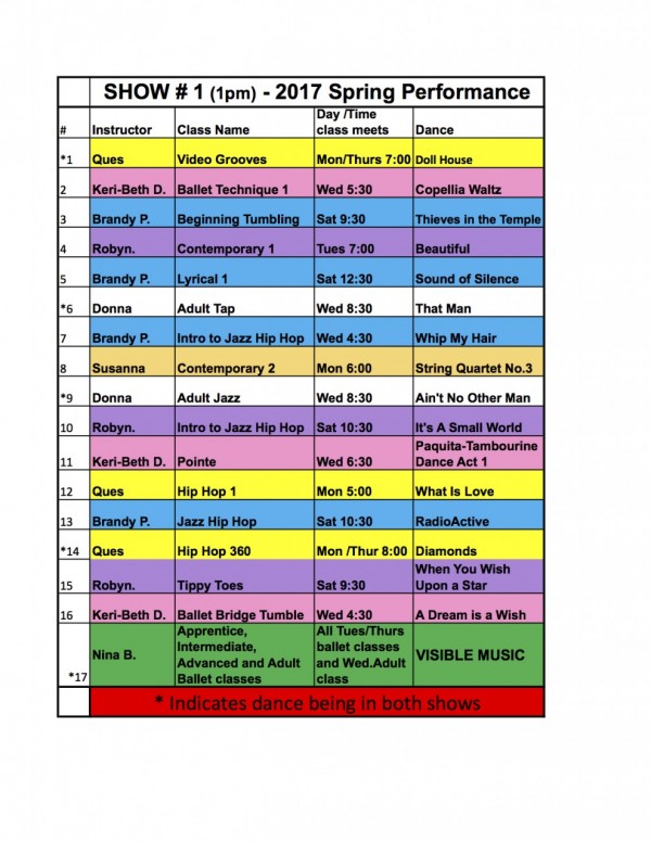 SHOW 1  2017 Spring Performance 4 Sheet1