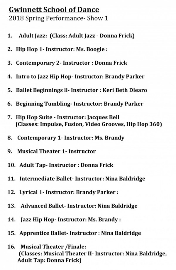 2018 Spring Performance SHOW 1